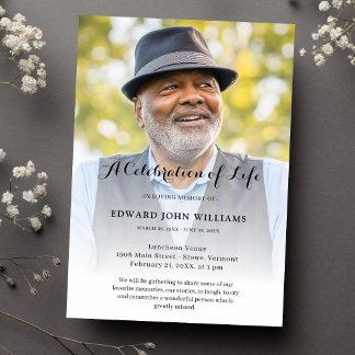 Personalized Photo Celebration of Life Funeral Invitation