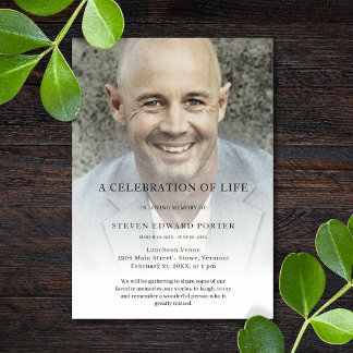 Personalized Photo Celebration of Life Funeral Invitation