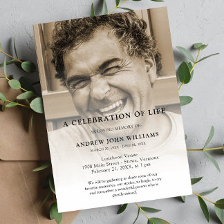 Personalized Photo Celebration of Life Funeral Invitation