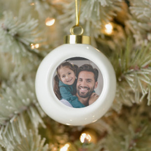 Personalized Photo Ceramic Ball Christmas Ornament