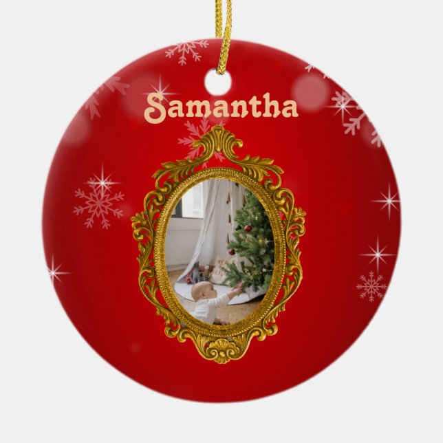 Personalized Photo Ceramic Ornament (Front)