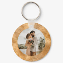 Personalized Photo Chic White Gold Wedding Minimal