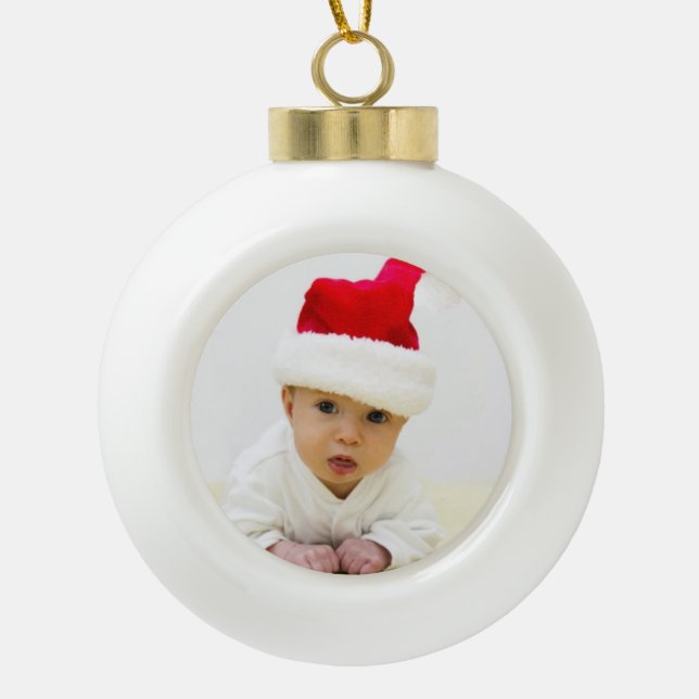 Personalized Photo Christmas Ball Ornament (Front)