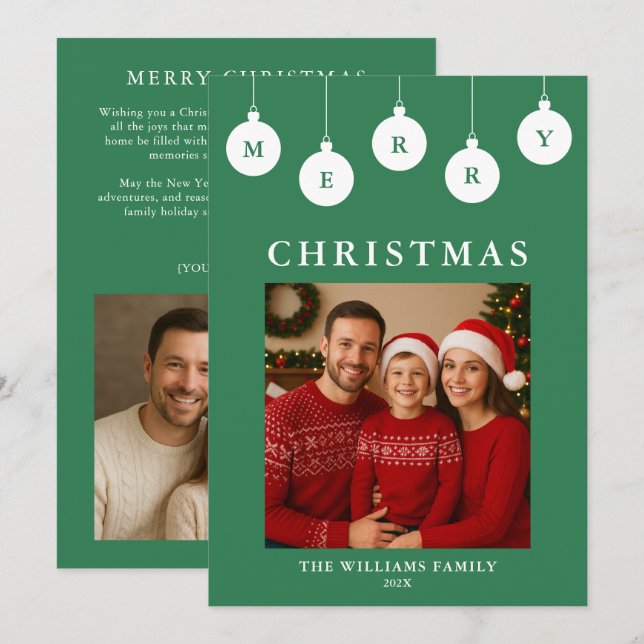 Personalized Photo Christmas Card (Front/Back)