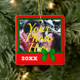 Personalized Photo Christmas Ceramic Ornament