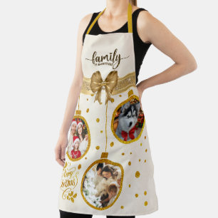 Personalized Photo Christmas Family is Everything Apron