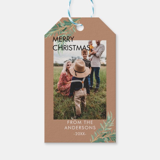 Personalized Photo Christmas gift tags (Front)