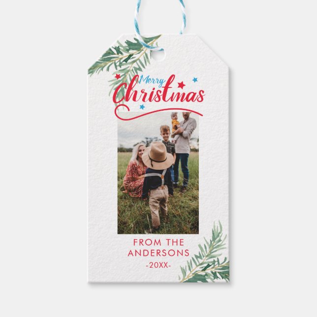 Personalized Photo Christmas gift tags (Front)