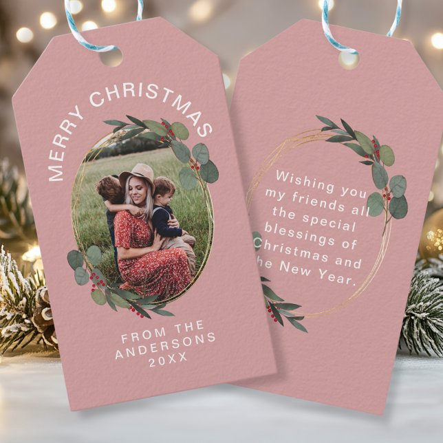 Personalized Photo Christmas gift tags (Merry Christmas/Merry Christmas, photo, gift day. Add your text / name and personalize your product )
