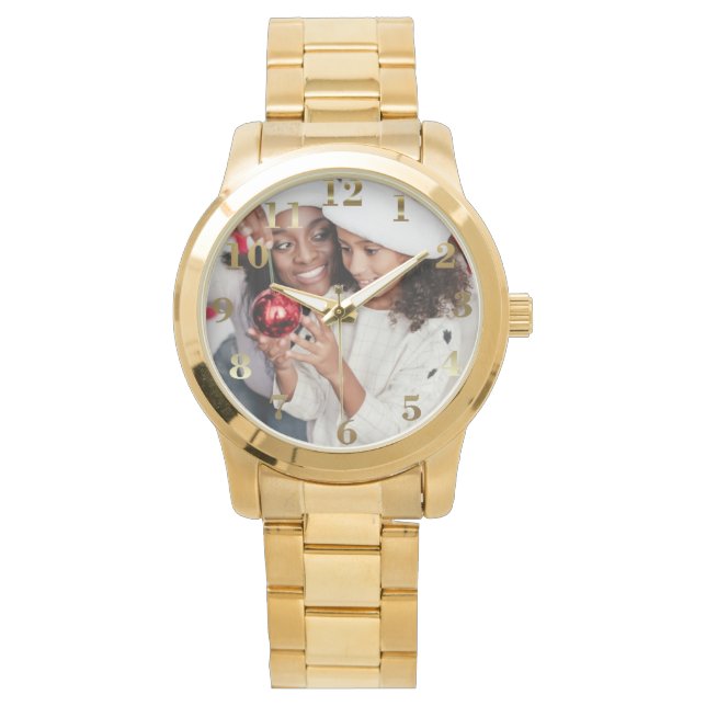 Personalized Photo Christmas Gift Wrist Watch  (Front)