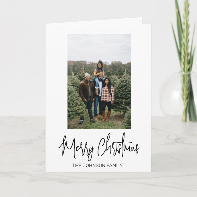 Personalized Photo Christmas Holiday Minimalistic  Card (Front)