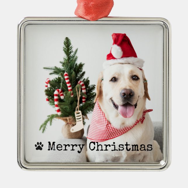 Personalized Photo Christmas Metal Ornament (Front)