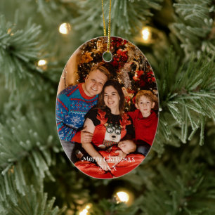 Personalized Photo Christmas Ornament, Custom Ceramic Ornament