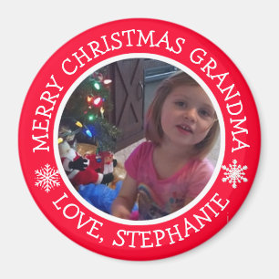 Personalized Photo Christmas Snowflakes Magnet