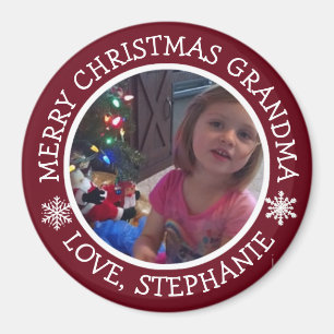Personalized Photo Christmas Snowflakes Magnet