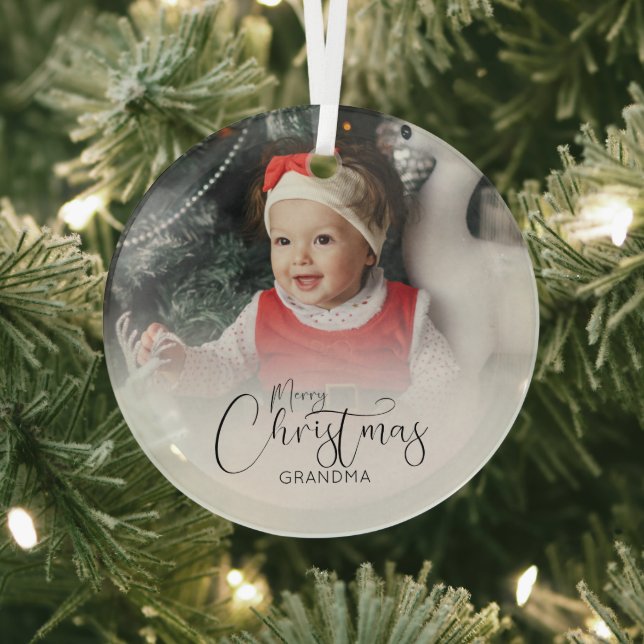 Personalized Photo | Christmas Tree  Glass Ornament (Insitu)