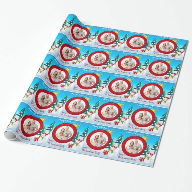 Personalized Photo Christmas Wrapping Paper (Unrolled)