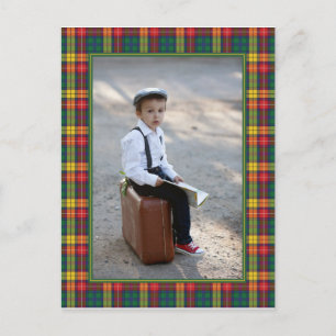 Personalized Photo Clan Buchanan Plaid Pattern Postcard
