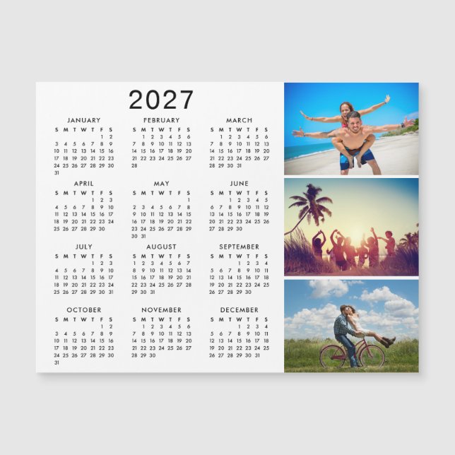Personalized Photo Collage 2025 Calendar Magnet (Front)