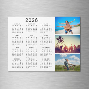 Personalized Photo Collage 2026 Calendar Magnet