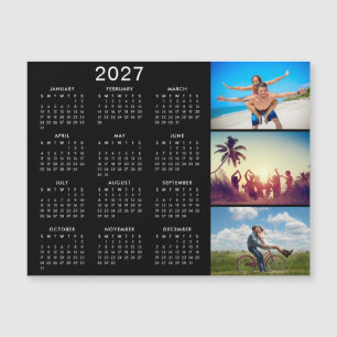 Personalized Photo Collage 2027 Calendar Magnet