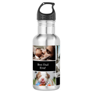 Personalized Photo Collage Best Dad Ever 532 Ml Water Bottle