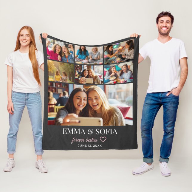 Personalized Photo Collage Birthday Throw Blanket  (In Situ)