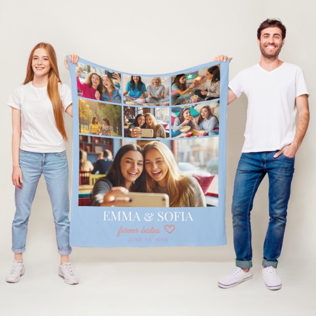 Personalized Photo Collage Birthday Throw Blanket  (In Situ)