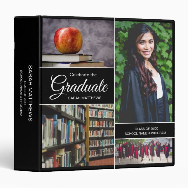 Personalized Photo Collage Celebrate the Graduate Binder (Front/Spine)