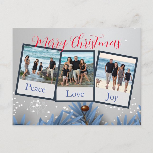 Personalized Photo Collage Christmas  Holiday Postcard (Front)
