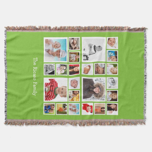 Personalized  Photo Collage  DIY Throw Blanket (Front)