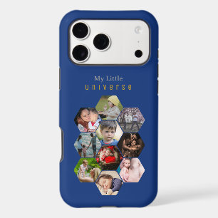 Personalized photo collage family picture blue