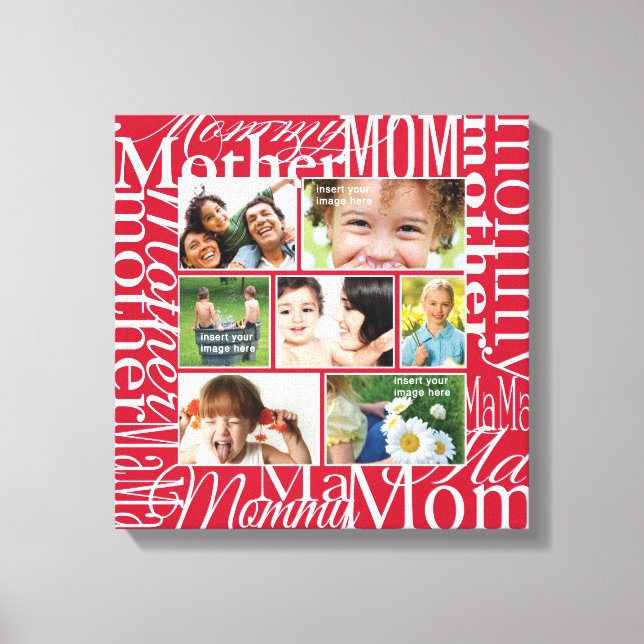 Personalized Photo Collage for Mom Canvas Print (Front)