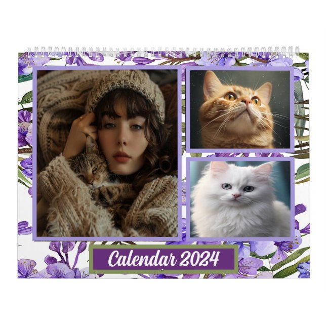 Personalized Photo Collage For Pet and Cat lovers  Calendar (Cover)