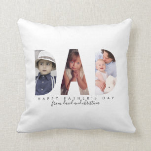 Personalized Photo Collage Gift for Father's Day Throw Pillow