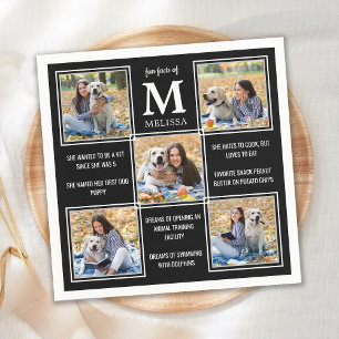 Personalized Photo Collage Graduation Fun Facts Napkin