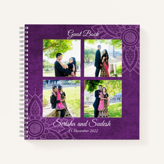 Personalized photo collage guests book Indian  (Front)