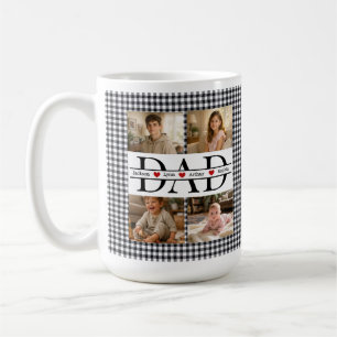 Personalized Photo Collage & Kids' Names "DAD" Coffee Mug