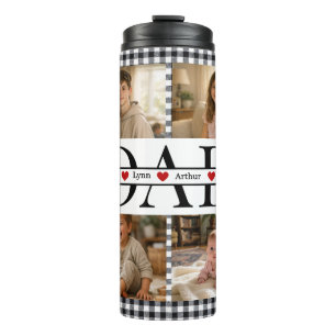 Personalized Photo Collage & Kids' Names "DAD" Thermal Tumbler