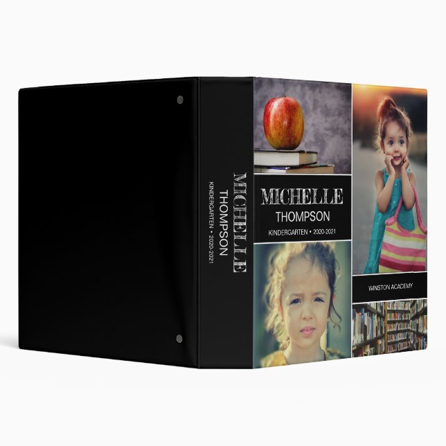 Personalized Photo Collage Kindergarten Graduate Binder (Background)