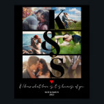 Personalized Photo Collage LOVE Gift Custom Text Poster<br><div class="desc">Personalized Photo Collage LOVE Gift Custom Text</div>