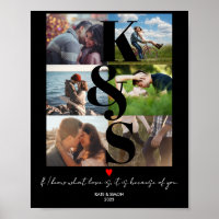 Personalized Photo Collage LOVE Gift Custom Text