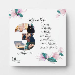 Personalized Photo collage Love Script Couple Plaque