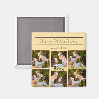 Personalized Photo Collage Magnet with Custom Text