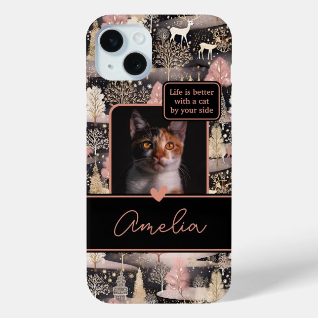 Personalized Photo Collage Modern Christmas Case-Mate iPhone Case (Back)