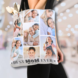 Personalized Photo Collage Mom Tote Bag