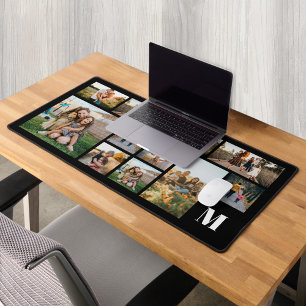 Personalized Photo Collage Monogram Desk Mat