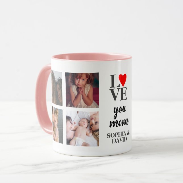 Personalized Photo Collage Mothers Day Gift Mom Mug (Front Left)