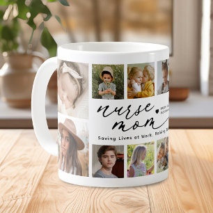 Personalized Photo Collage Nurse Mom Coffee Mug