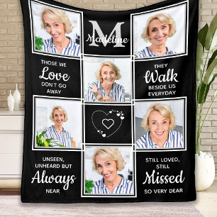 Personalized Photo Collage Remembrance Memorial  Fleece Blanket